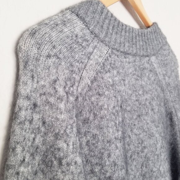 Nordstrom Women's L Balloon Sleeve Sweater Baby Alpaca Wool Blend Gray Soft $129 - Picture 14 of 16